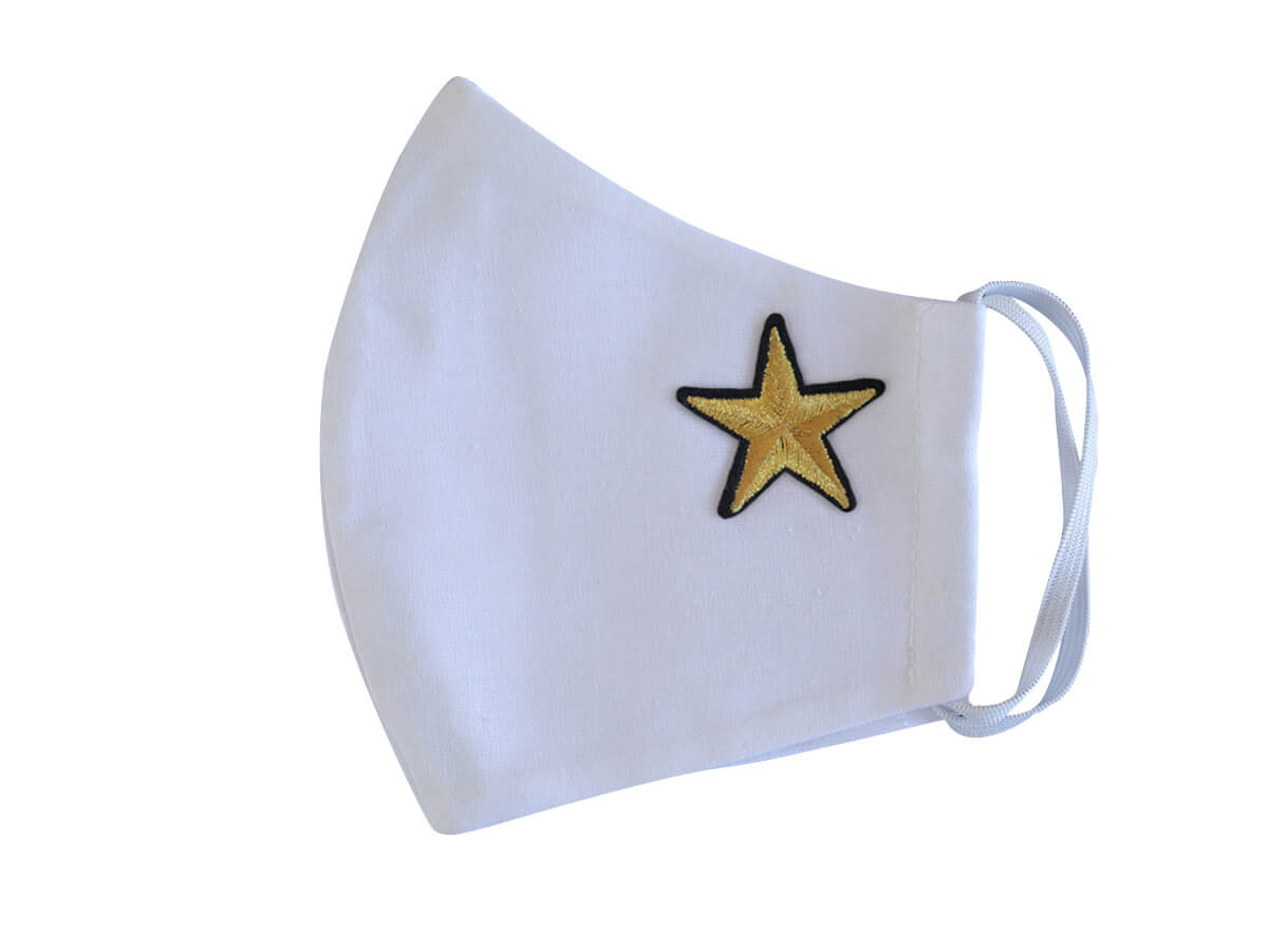 Bavlnené rúško- biela maska s nažehlovačkou - Hviezda