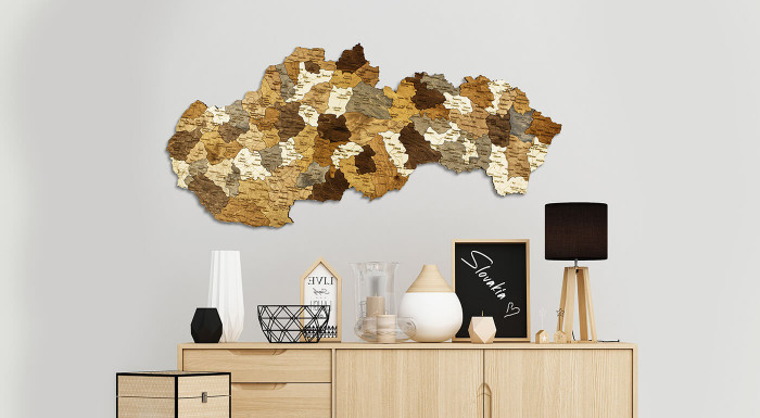 Drevená mapa Slovenska