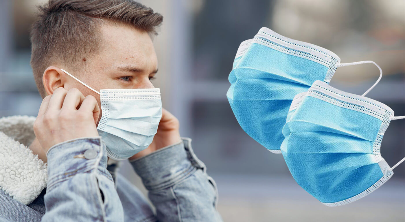 Jednorazové rúška s plieškom na nose trojvrstvové