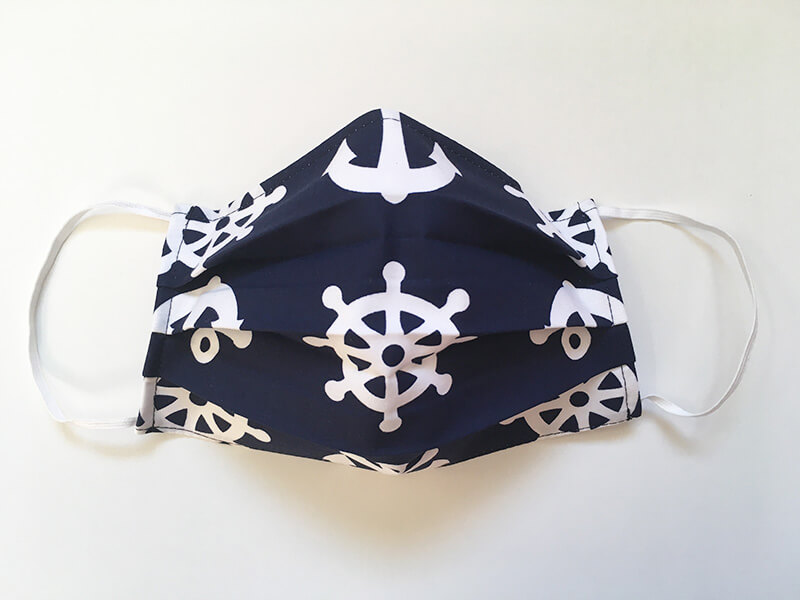 Bavlnené rúško s plieškom na nose pre dospelého - vzor Námorník