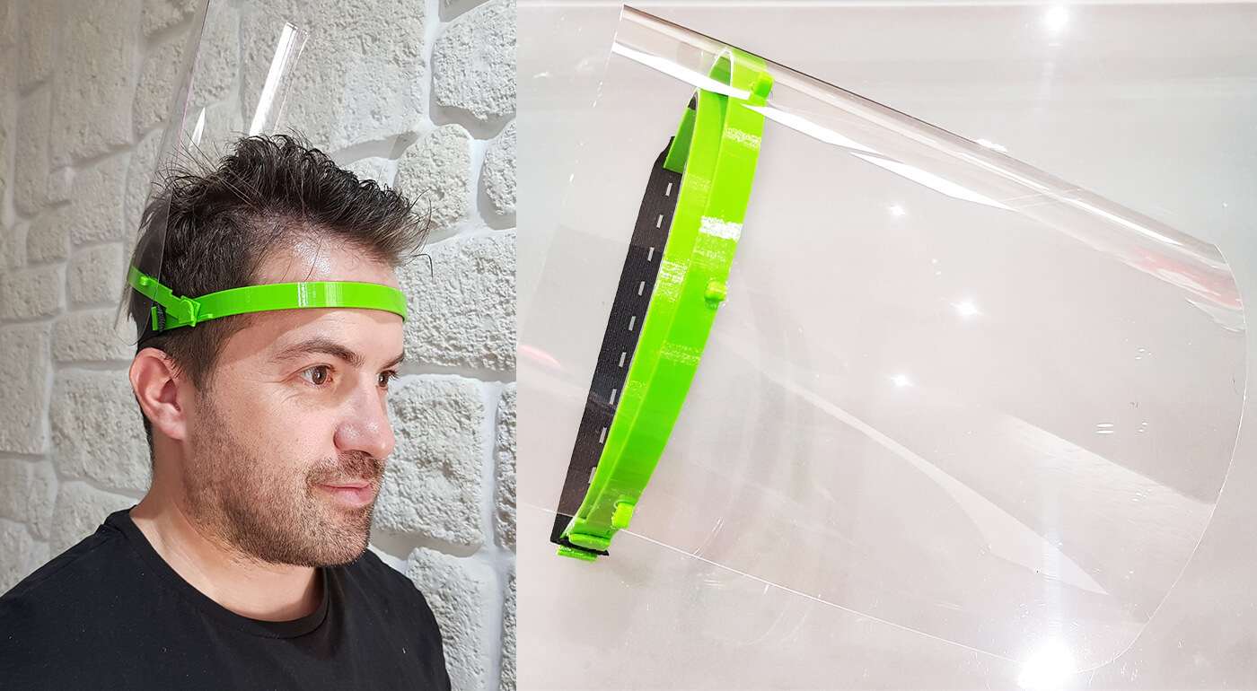 Vyklápací štít s vymeniteľnou prednou časťou