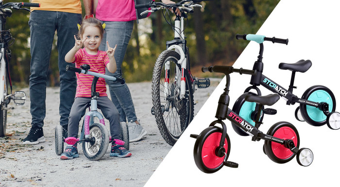 Odrážadlo STRATCH 3v1 s pomocnými kolieskami