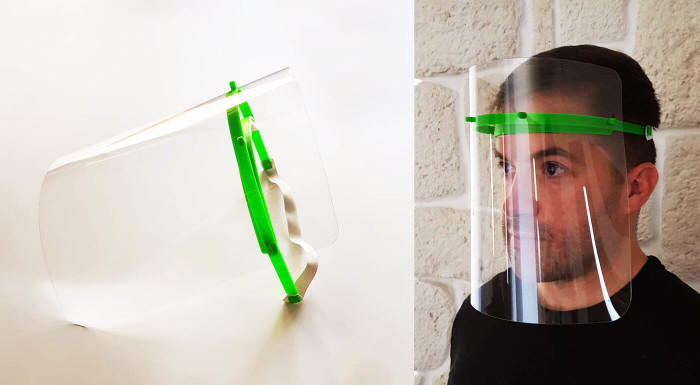 Ochranný štít s vymeniteľnou prednou časťou