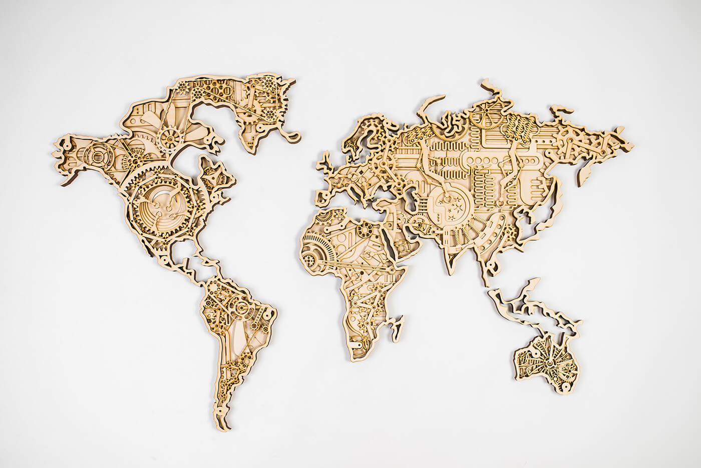 Drevená mapa sveta INDUSTRIAL (rozmery 140 x 82 cm) - s príplatkom za farebnú úpravu