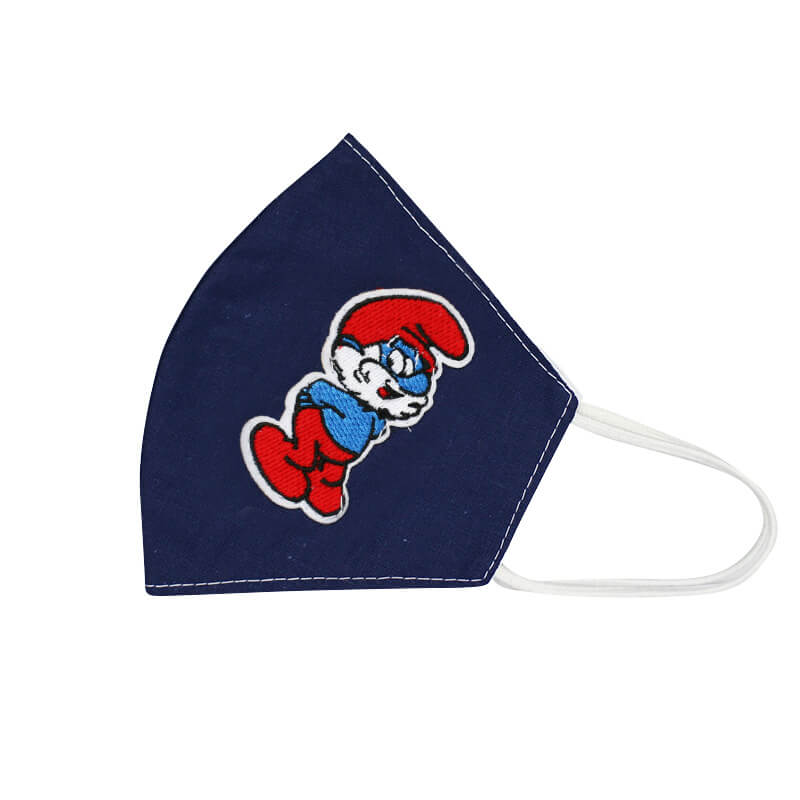 Detské bavlnené rúško - Tatko Šmolko modré (20x13 cm)