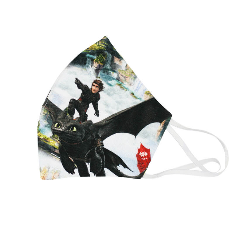 Detské bavlnené rúško - Ako skrotiť draka (18x11 cm)