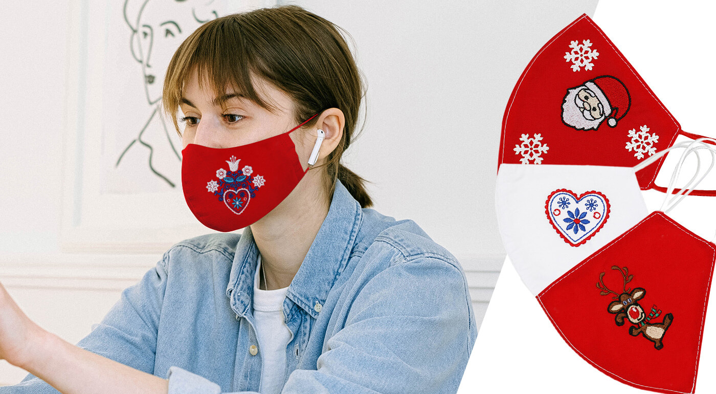 Rúška s vianočným alebo ľudovým motívom