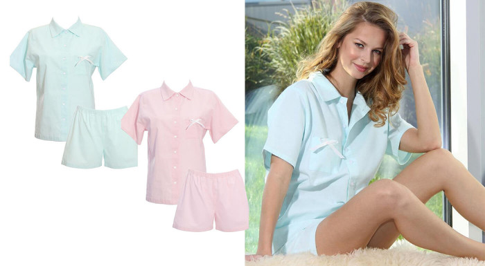 Krátke pyžamo pre dámy z organických materiálov