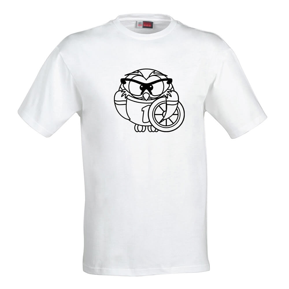 Detské tričko Omaľovánka - Mrzutá sova, veľkosť 110 (4 roky)