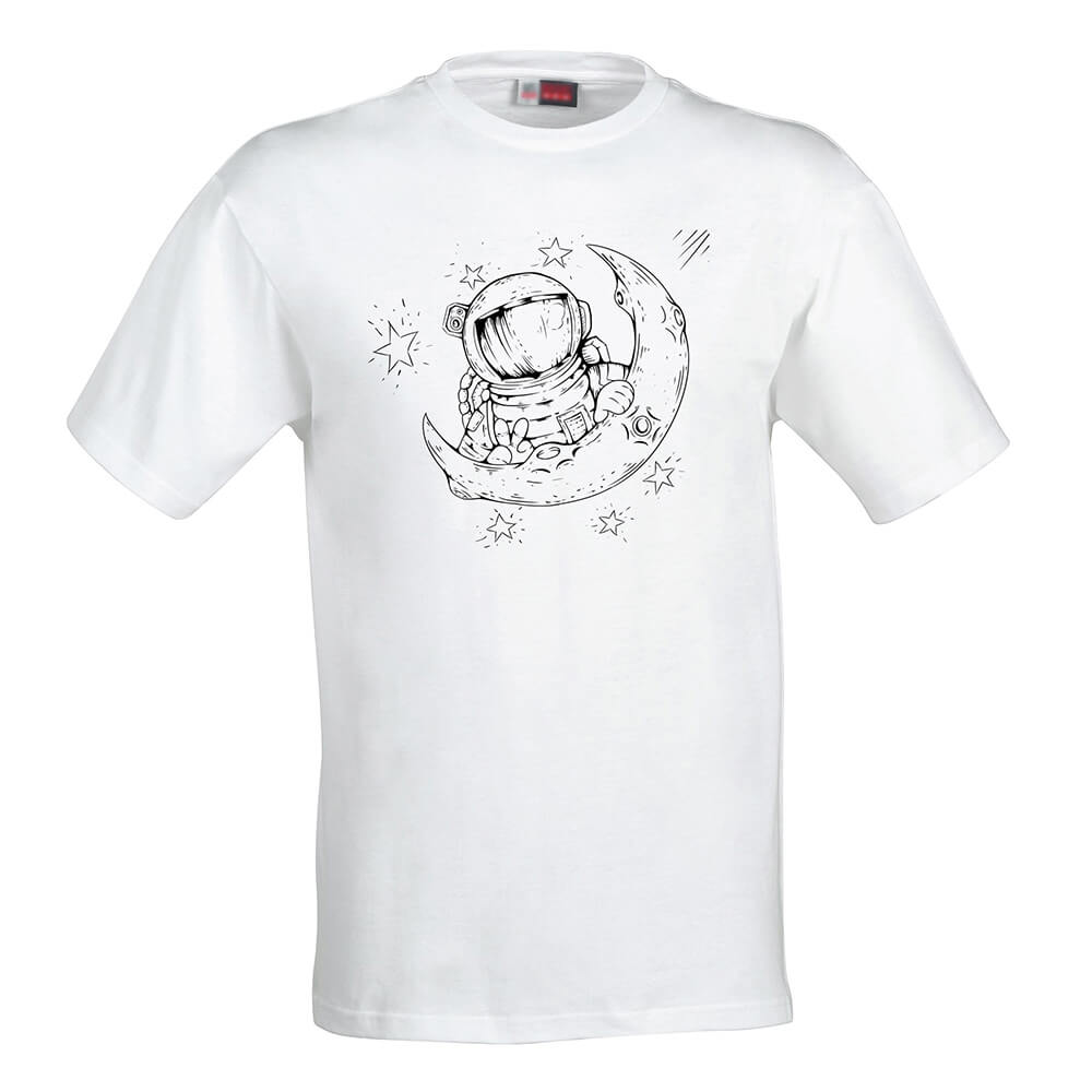 Detské tričko Omaľovánka - Astronaut na mesiaci, veľkosť 110 (4 roky)