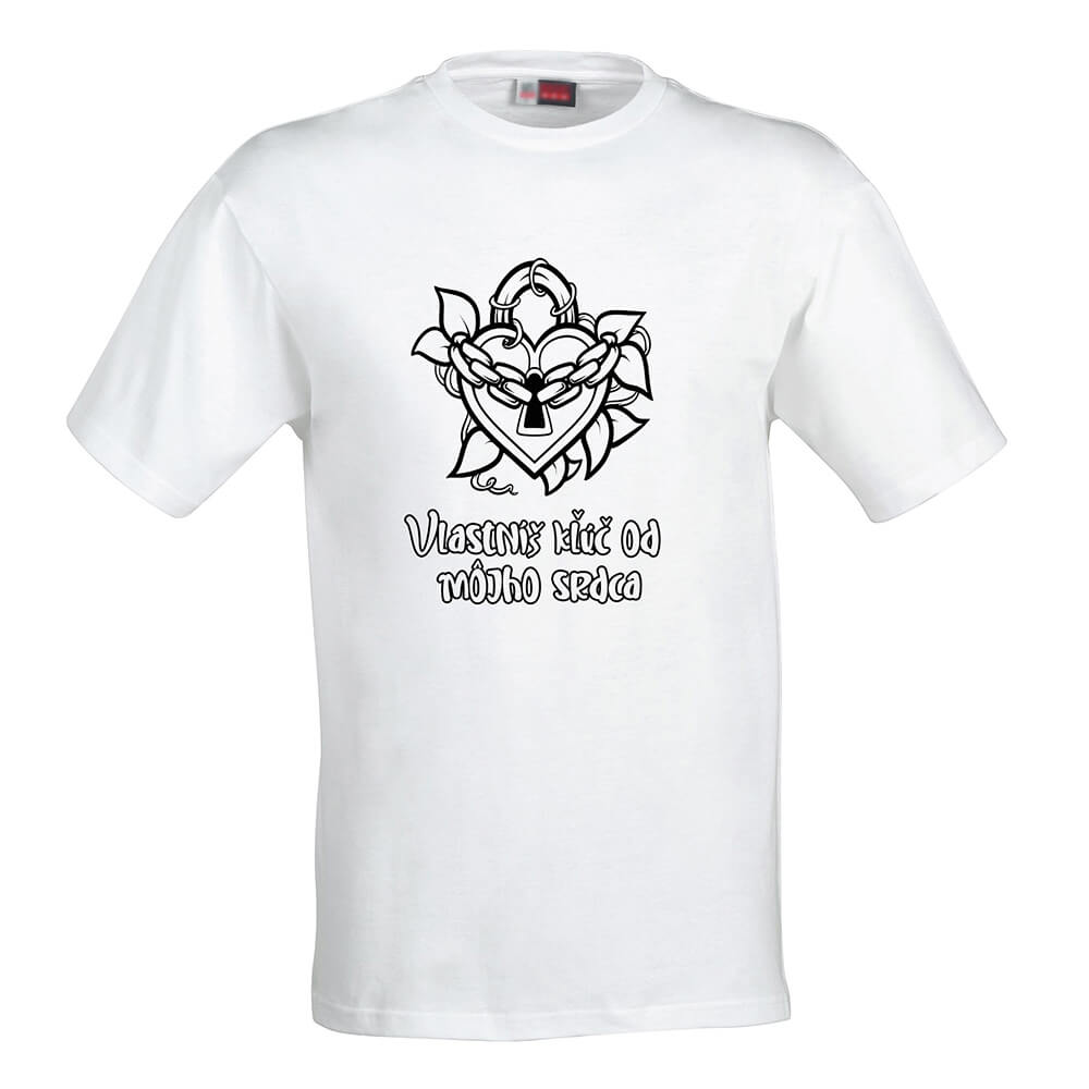 Dámske tričko Omaľovánka - Kľúč od môjho srdca, veľkosť S