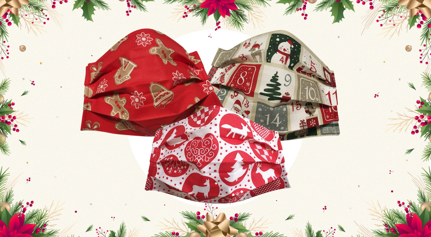 Originálne bavlnené vianočné rúška