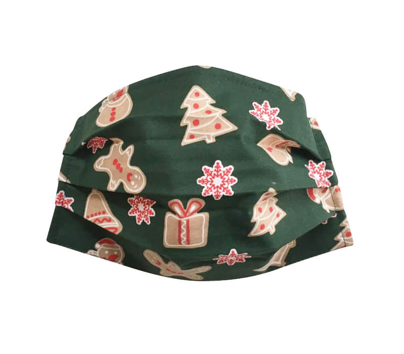 Bavlnené rúško s medovníkmi  -  zelené