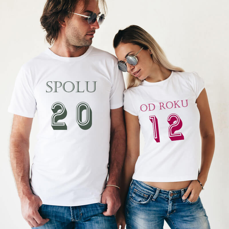 Dámske a pánske tričko - Spolu od roku..., veľkosť S,M,L,XL,XXL