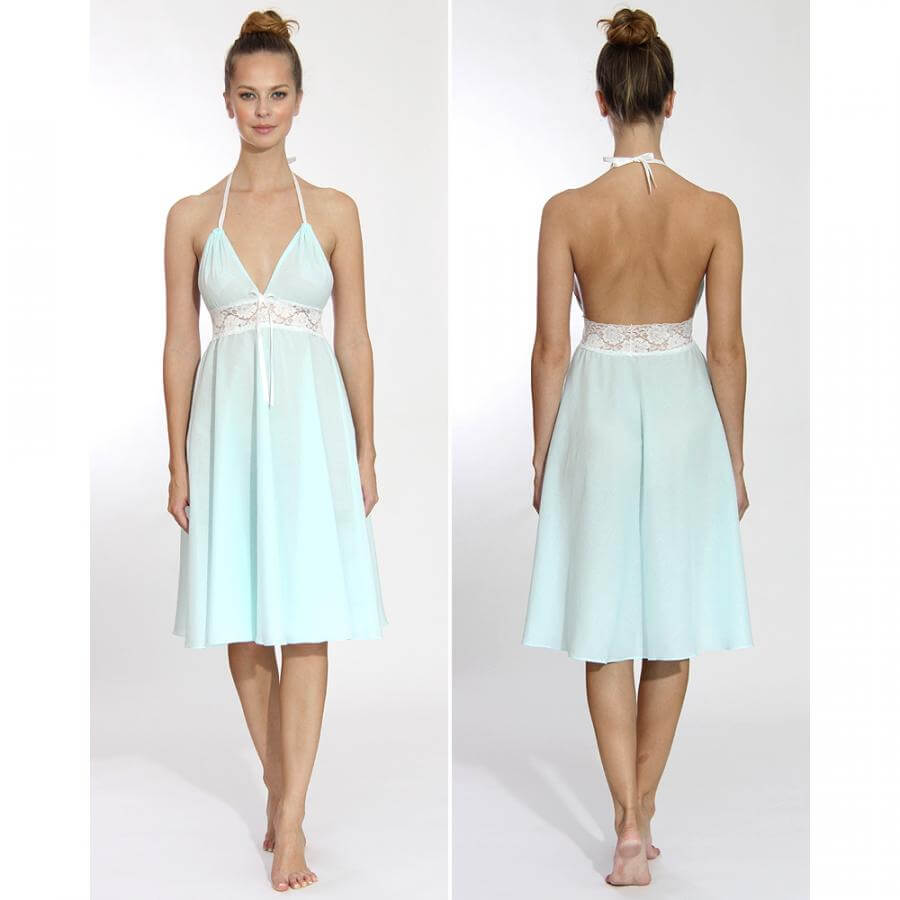 Dámska nočná košieľka Lullaby - svetlomodrá, veľkosť S