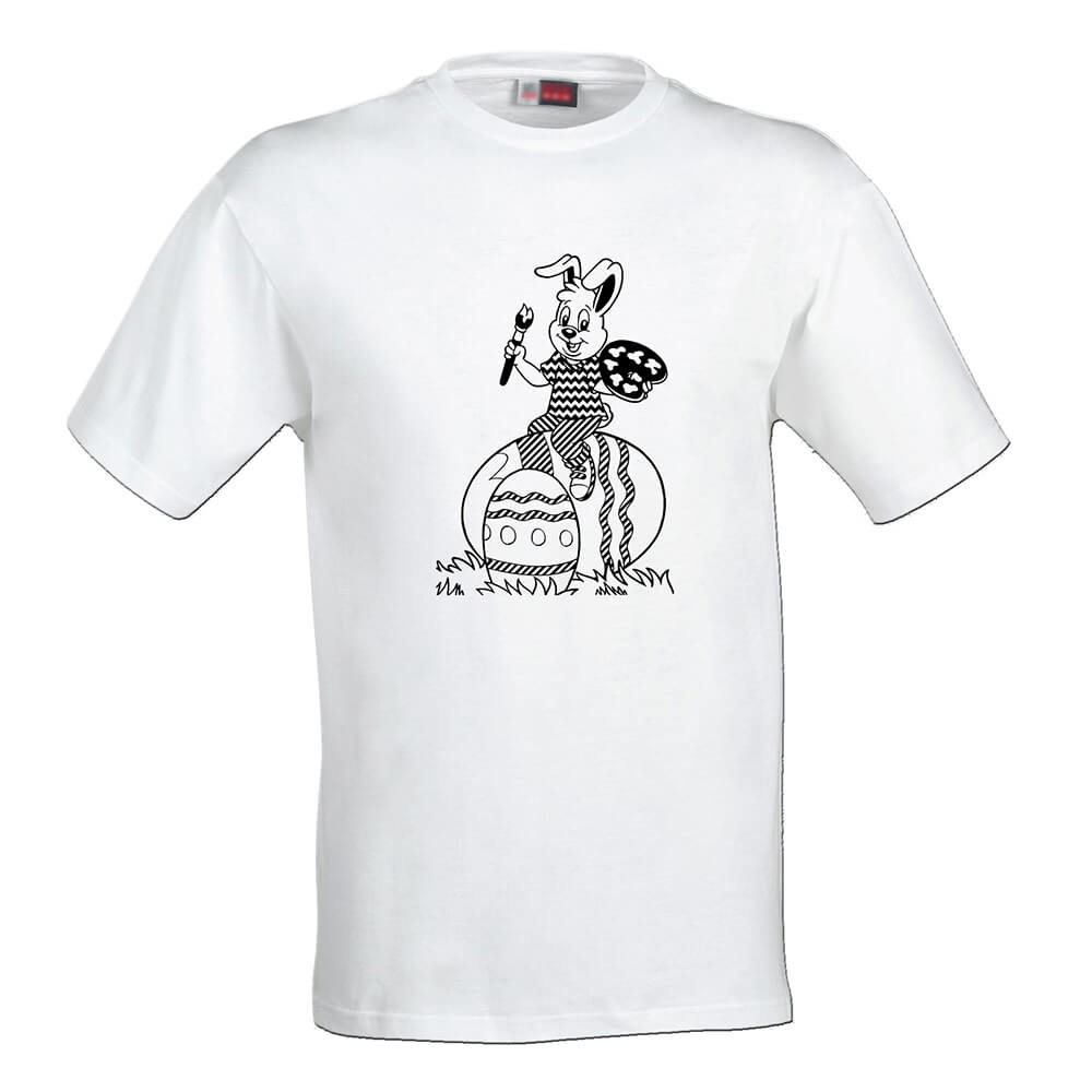 Detské tričko Omaľovánka - Zajačik a kraslice, veľkosť 110 (4 roky)