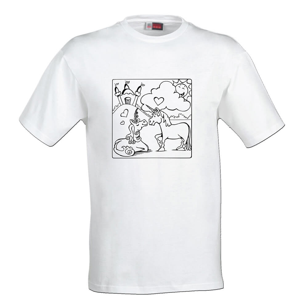 Detské tričko Omaľovánka - Jednorožce, veľkosť 110 (4 roky)