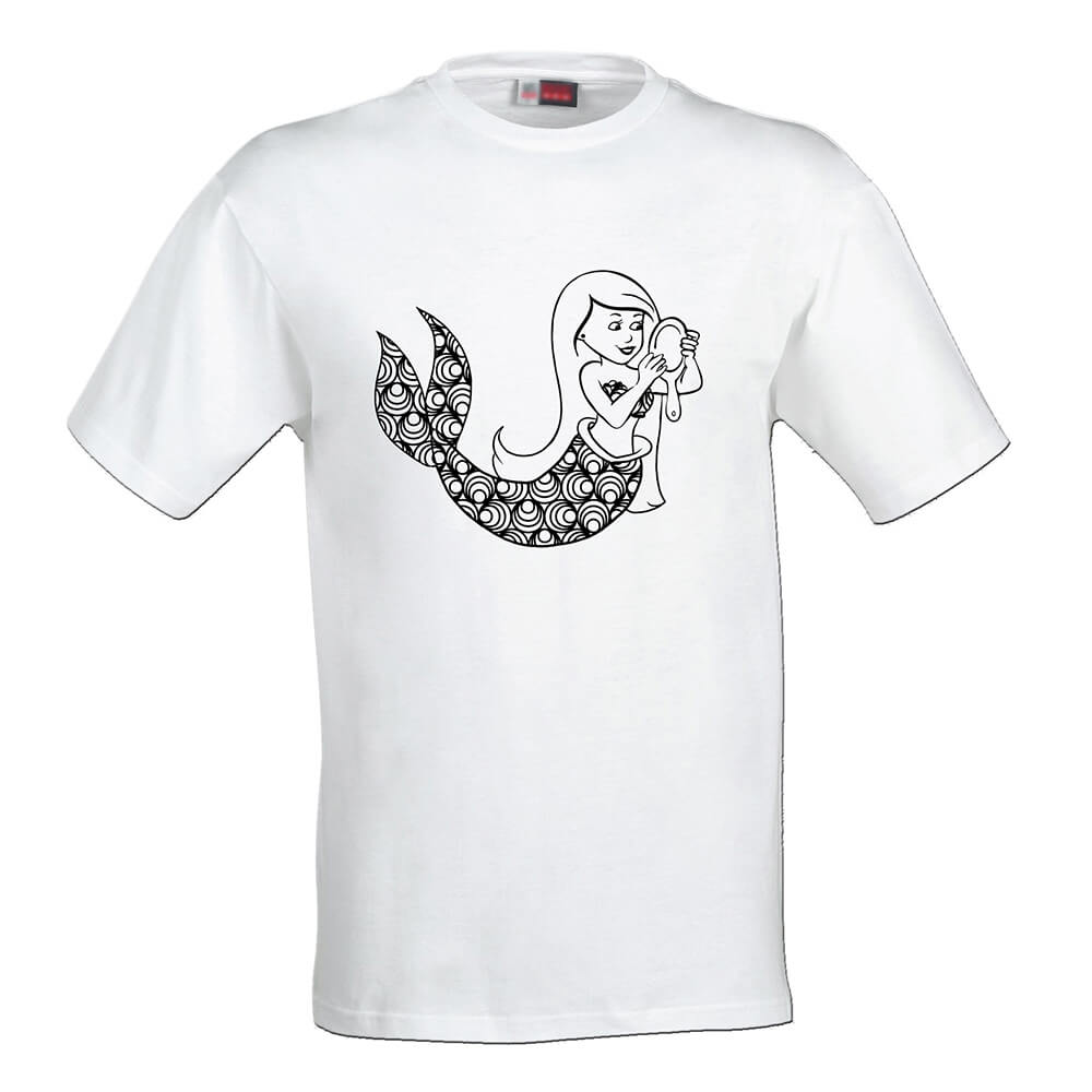 Detské tričko Omaľovánka - Morská panna, veľkosť 110 (4 roky)