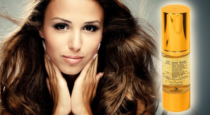 Rozlúčte sa s vráskami! Luxusné zlaté sérum ETANI Golden Time s kúskami 24 karátového zlata a elastínom pre  regeneráciu pleti.