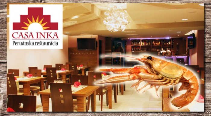 Špeciality peruánskej kuchyne - krevetová mliečna polievka a krevetová misa pre dvoch v reštaurácii Casa Inka.