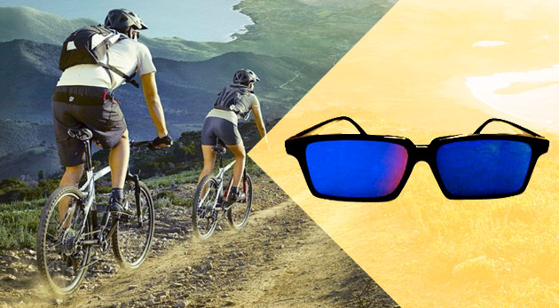 Štýlové unisex slnečné okuliare s vnútornými spätnými zrkadlami pre dokonalý prehľad za vami.  