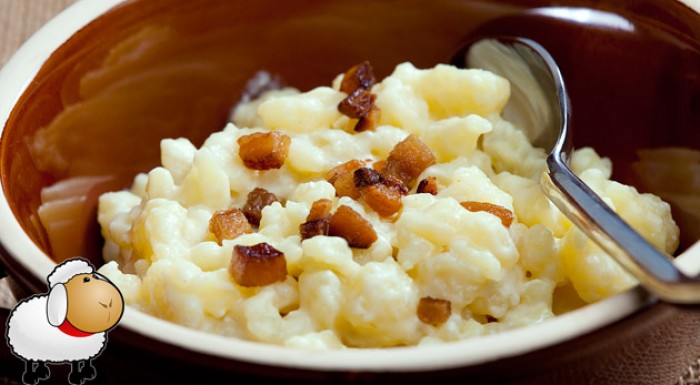 Bryndzové halušky s chrumkavou slaninkou v hoteli Gaudio