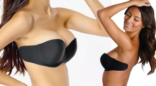 Bezšvová samodržiaca podprsenka bez ramienok a zadného zapínania pre diskrétne nosenie.