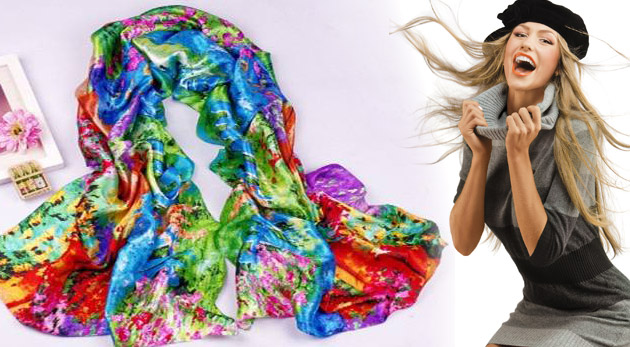 Luxusné šatky z pravého hodvábu a olejomaľbou s motívom moderného umenia. Na výber 14 zaujímavých vzorov.