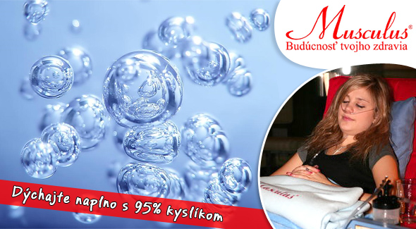 DÝCHAJTE NAPLNO a len za 1,20 €! Super letná akcia v Musculuse. Darujte svojim bunkám sviežosť a mladosť po celý deň s 95% kyslíkom. Teraz 15 min. oxygenoterapie za revolučnú letnú akciovú cenu.