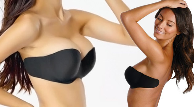 Bezšvová samodržiaca podprsenka bez ramienok a zadného zapínania pre diskrétne nosenie.