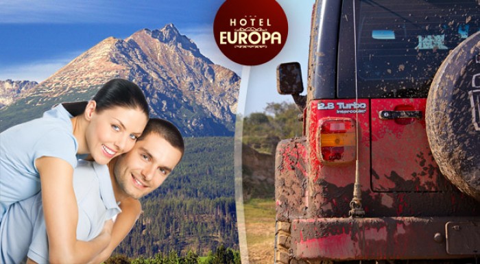 Pobyt na 3 alebo 4 dni s polpenziou v pohodlí Hotela EUROPA v srdci Liptova. Balíček zliav, sekt a adrenalínová jazda jeepom.