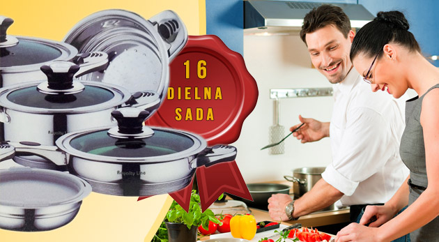 16 dielna sada hrncov švajčiarskej firmy Royalty Line®.