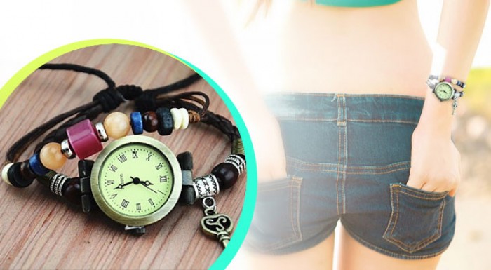 Dámske hodinky s ozdobným remienkom