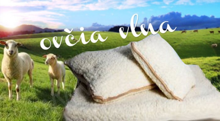 Hrejivá deka a 2 vankúše z ovčej vlny.