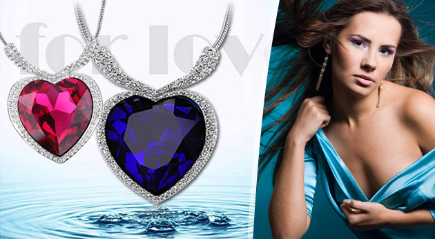 Jagavý náhrdelník "Srdce oceánu"  na motívy filmu Titanic. Na výber z 3 farieb.