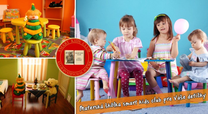 Materská škôlka Smart Kids Club - mesiac za 150€ s bohatým programom, individuálnym prístupom a výbornou dostupnosťou v centre Bratislavy.