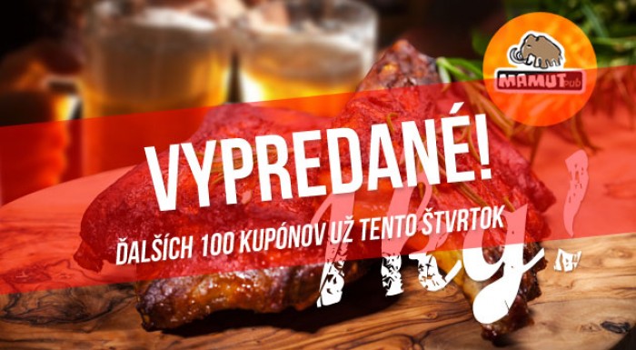Najlepšie rebrá v Bratislave - rebrá z Mamuta! Poriadna gurmánska nakladačka za skvelú cenu. Limit 100 kupónov!