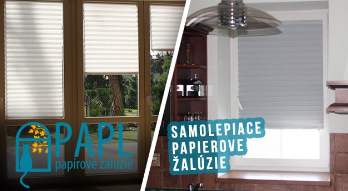 Praktické samolepiace papierové žalúzie.  Na výber farba biela, sivá, hnedá. Možný osobný odber v BA alebo od 4 kusov zaslanie poštou.