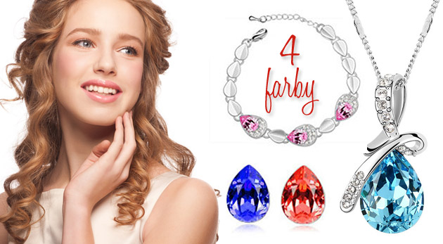 Oslnivý set šperkov s kryštálmi Swarovski Elements v štyroch žiarivých farbách v darčekovom balení.