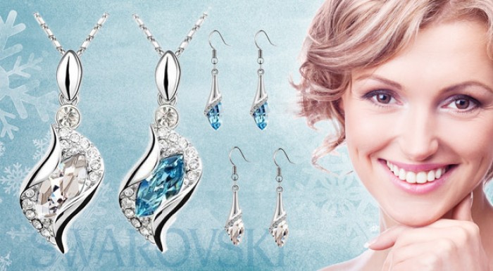 Súprava šperkov zdobená kryštálom Swarovski