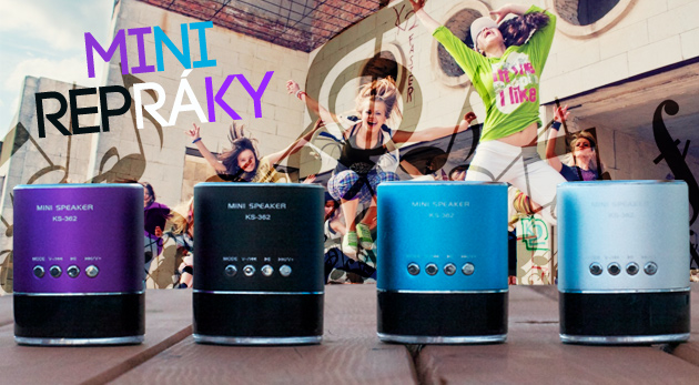 Mini reproduktor s rádiom - AUX + USB kábel