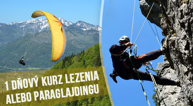 Kurz lezenia skaly alebo paraglidingu