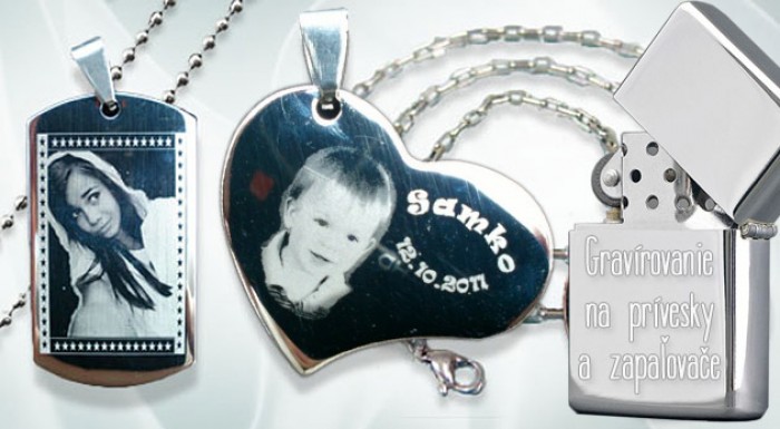 Gravírovanie fotky na zapaľovač alebo prívesok.