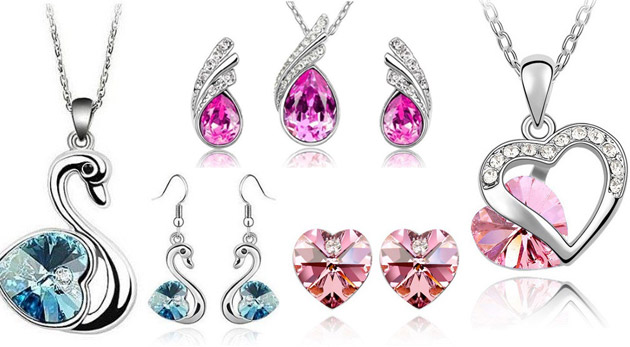 Set šperkov SRDCE, LABUŤ, SLZA