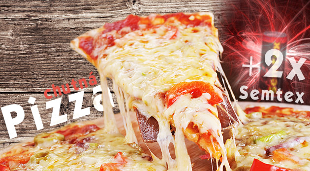 Pizza podľa výberu a 2x plechovka Semtexu