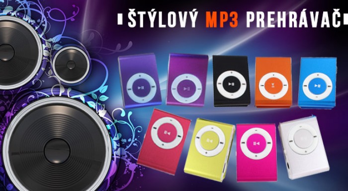 MP3 prehrávač v 9 rôznych farbách