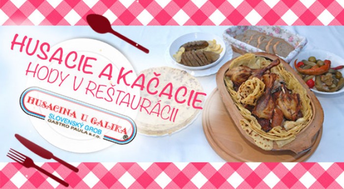 Husacie alebo kačacie hody pre 3 alebo 5 osôb