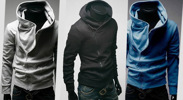 Pánska mikina so širokým golierom