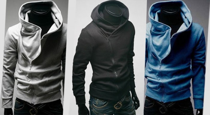 Pánska mikina so širokým golierom