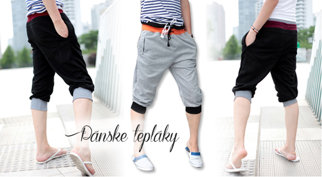 Pánske trojštvrťové fitness nohavice